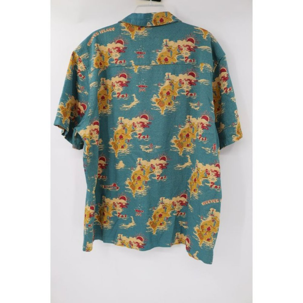 Nudie Jeans co Shirt Mens XL Aron Islands Short Sleeve Camp Button Up Cotton - Picture 9 of 13